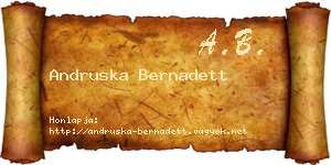 Andruska Bernadett névjegykártya