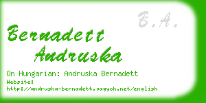bernadett andruska business card
